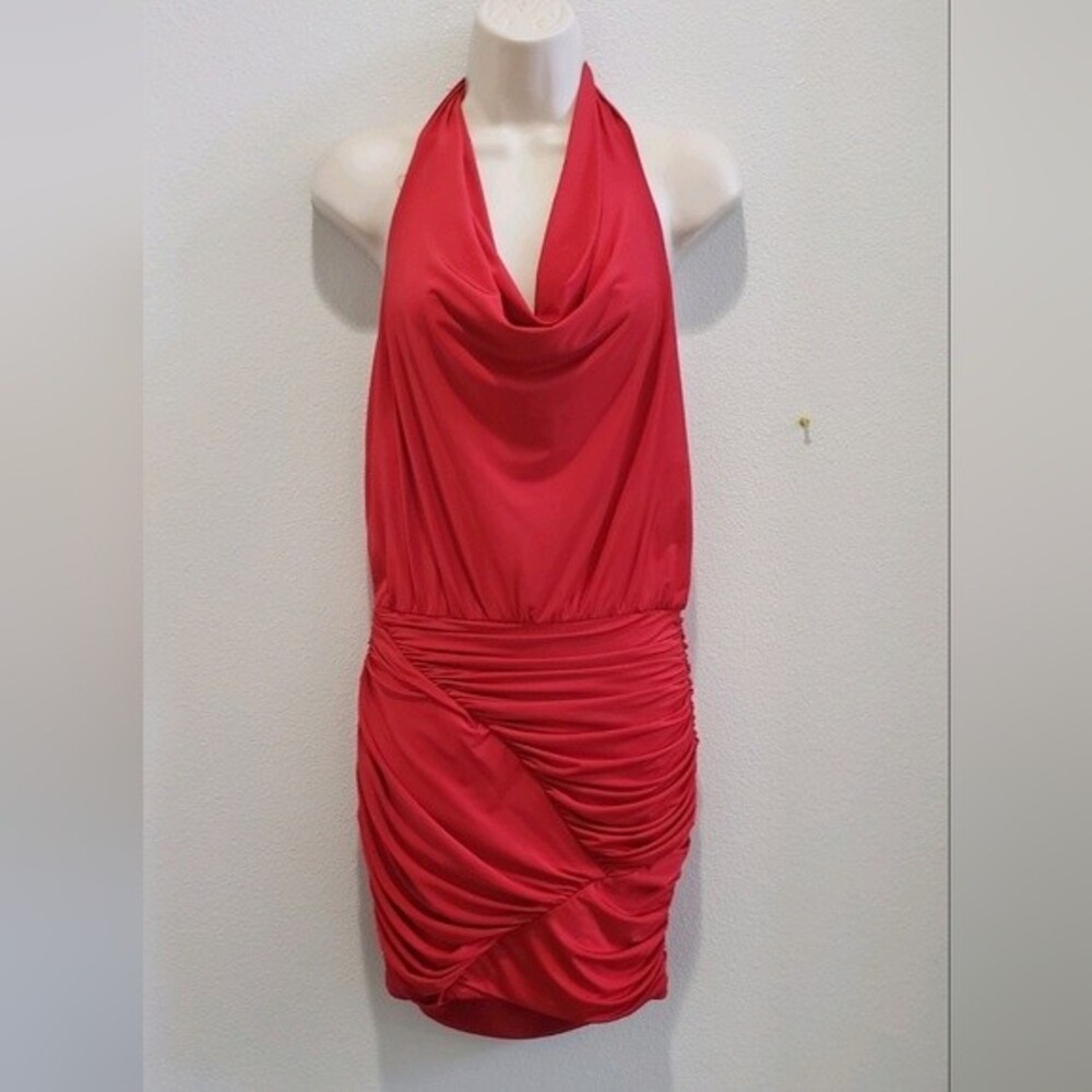 Speechless Red fitted mini halter dress size small